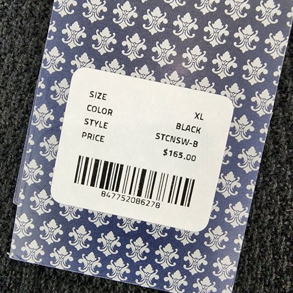 Luchiano Visconti Sweater Mens XL Black Long Sleeve V Neck Pullover *NWT* - Picture 2 of 10